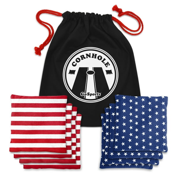 Stars Stripes Pro-Style Cornhole Bags Slick & Stick Resin Filled Suede & Canvas